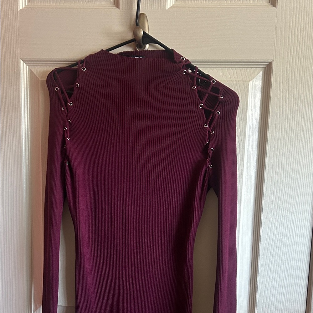 Fashion Nova Burgundy Midi Dress